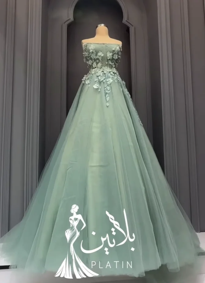 Llamativo vestido de noche de salvia, vestidos de fiesta sin tirantes con cordones y cremallera en la espalda