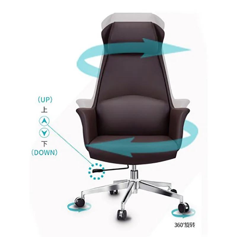 Modern Leather Office Chair Mermaid Conference Computer Boss Home Study Large Desk High Back Relaxing Chair