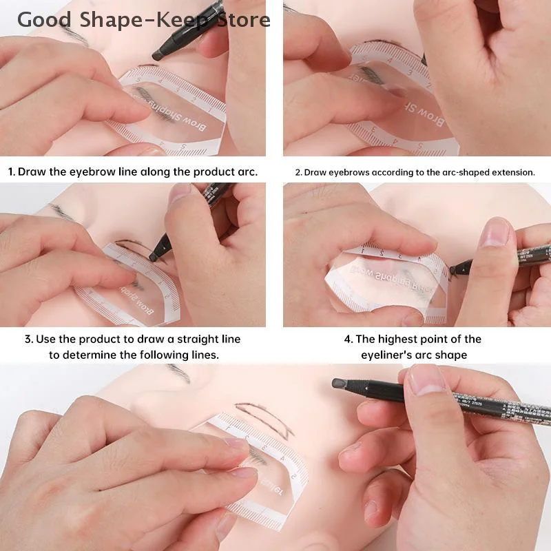 1PC Quick 1-Minute Brow Mapping Lineal Augenbrauenformungswerkzeug für Microblading und Permanent Makeup Schablonen Einfaches Design Zeichnen