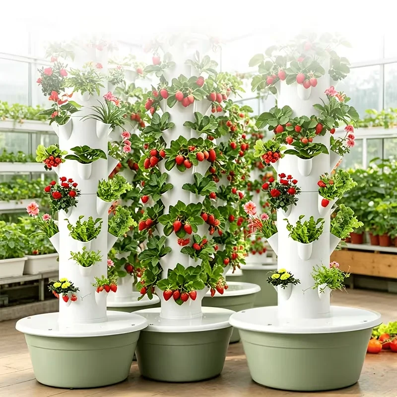 9-tier Hydroponic Tower Vertical Hydroponic System, Soilless Cultivation Planting Rack, Garden Vegetable And Strawberry Planting Pipeline