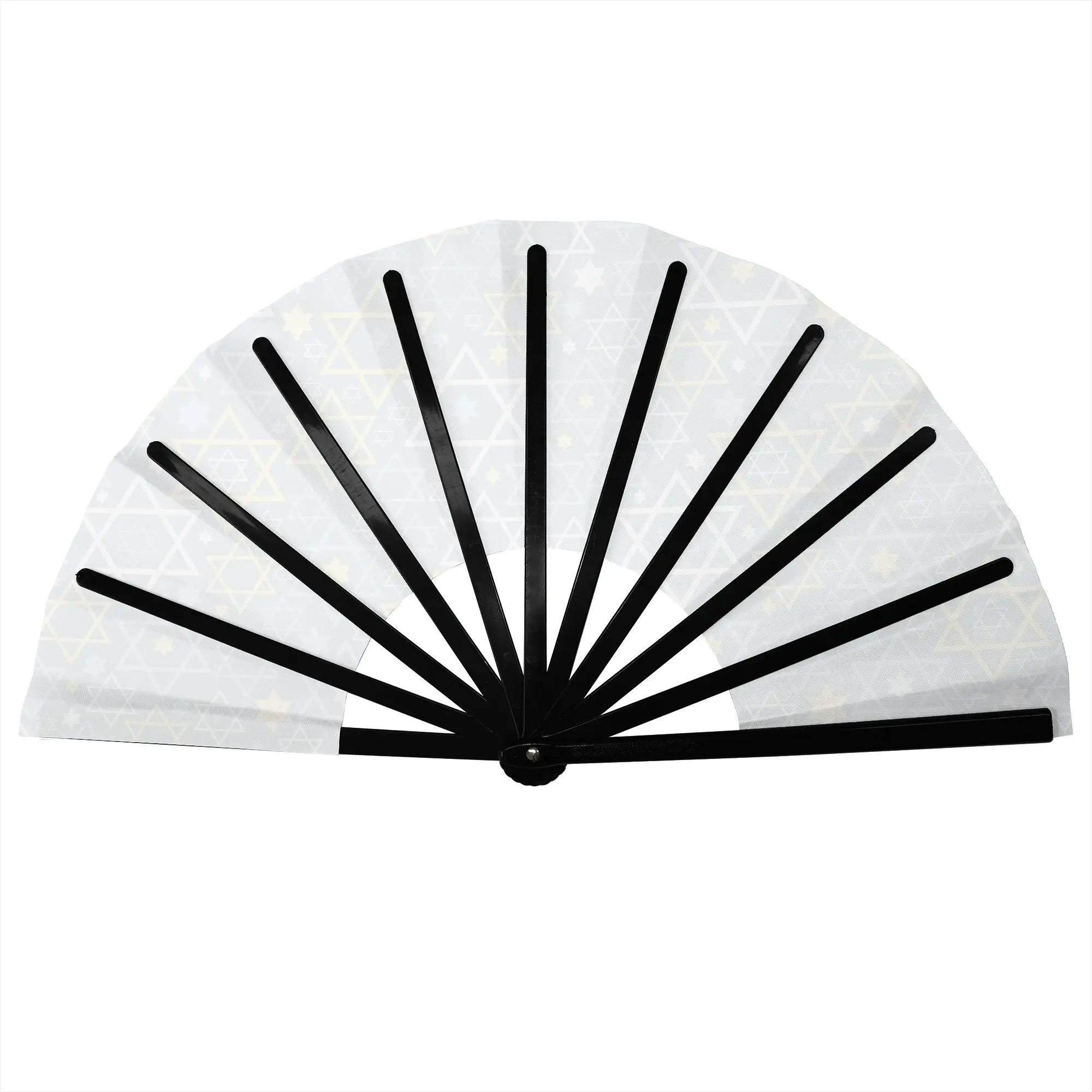 Customized Israel Star of David Portable Pocket Fan Camping Jewish Polyester Folding Fan Chinese Dance Handheld Cooling Fans