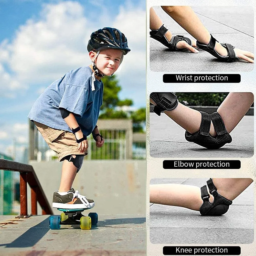 6PCS Kids Knee Pads Elbow Pads Wrist Guards for 3-7 Year Old Children Roller Skates Cycling BMX Bike Skateboard Inline Skatings