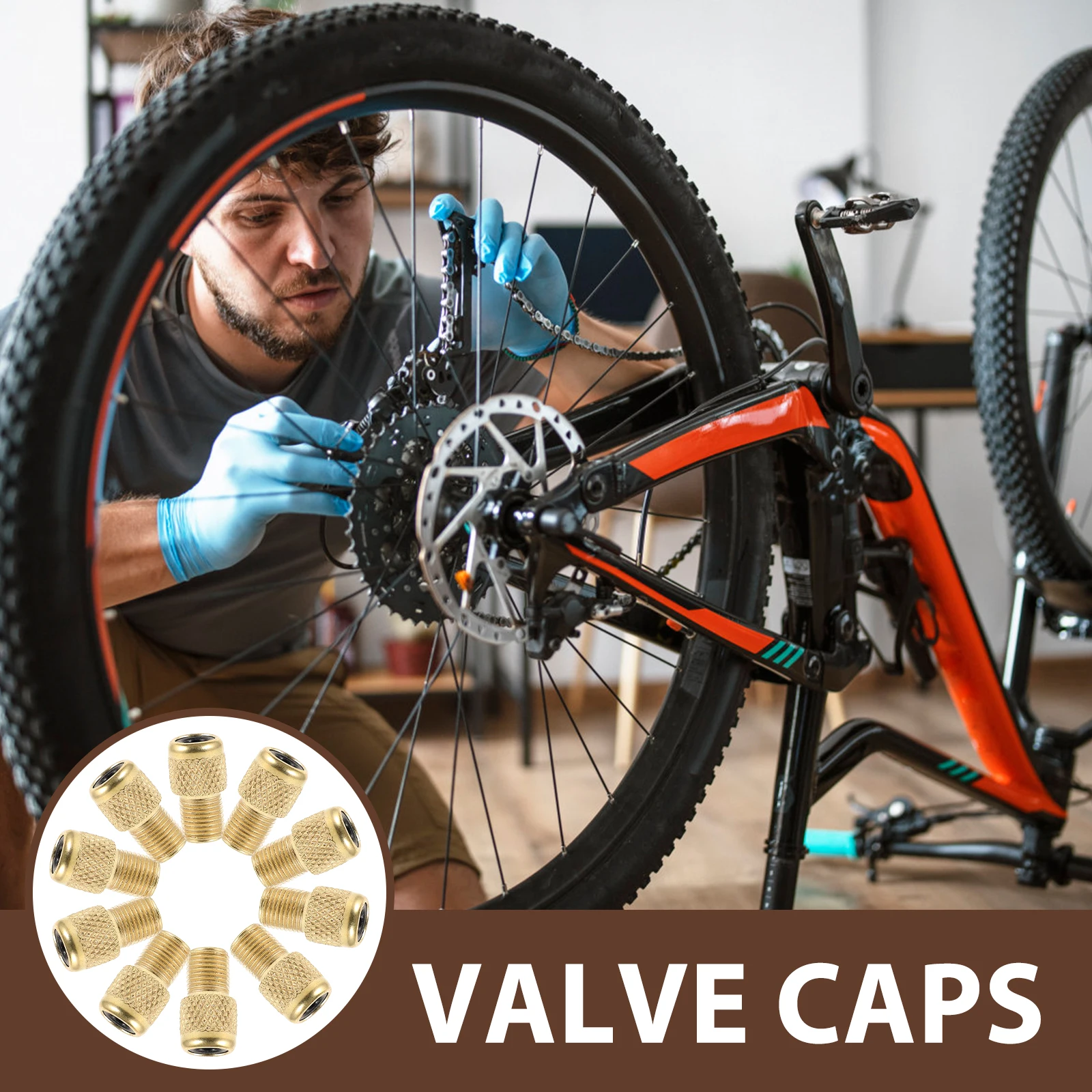 

10Pcs Bike Tire Pump Converter Copper to Valve Adapter Bicycle Motorcycle Car Emergency Air Inflator Tool