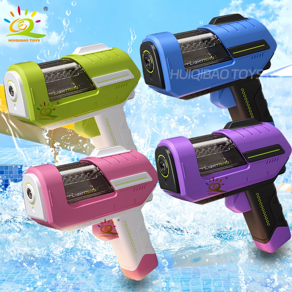 HUIQIBAO 2025 Space Transparent Water Gun Pistol Shooting Toy Summer Outdoor Play Water Sports Beach Toys For Adults Gift