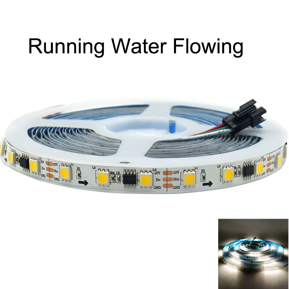 DC 12V 5m WS2811 IC Pixel LED Strip light 5050 Warm White Addressable Running Water Flowing Horse Race LAMP 30/60LED/M tape lamp