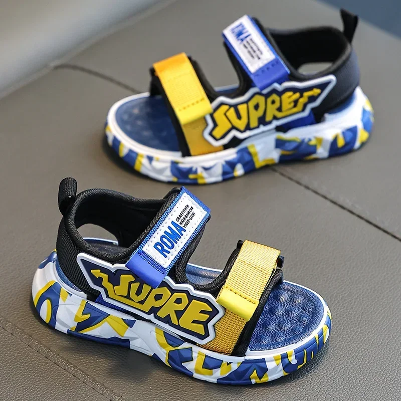 

Children Summer Sandals Boys Girls Wear Resistant Flat Shoes Home Shower Non-slip Soft Bottom Sandals Kids Beach Casual Sandals