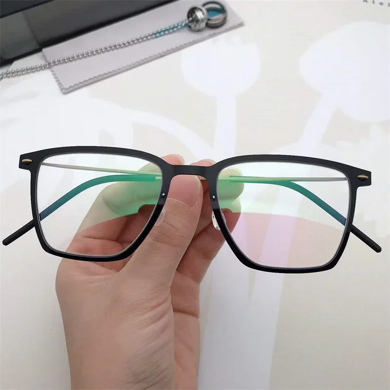 

Denmark 6554 Square Myopia Reading Titanium Glasses Frames Men Women Eyeglasses Ultra-light Prescription Gafas Eyewear De Oculos
