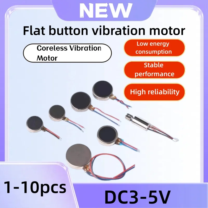 1 - 10Pcs Flat 1027 / 0830 / 0408 / 1234 Vibration Motor 10 * 2.7 mm Button Vibration Motor 3V 5V