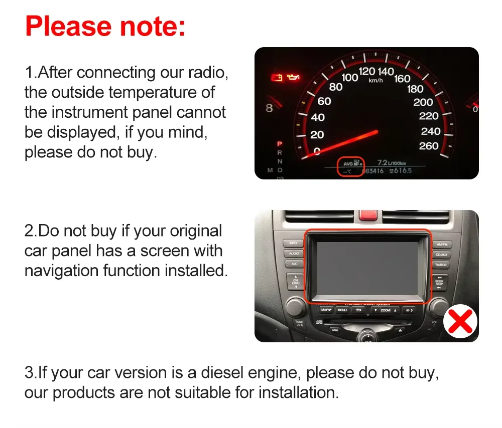 Android 16 For Honda Accord 7 2003 2004 2005 - 2007 Car Radio Carplay Multimedia Player GPS Autoradio Head Unit Touch Screen BT
