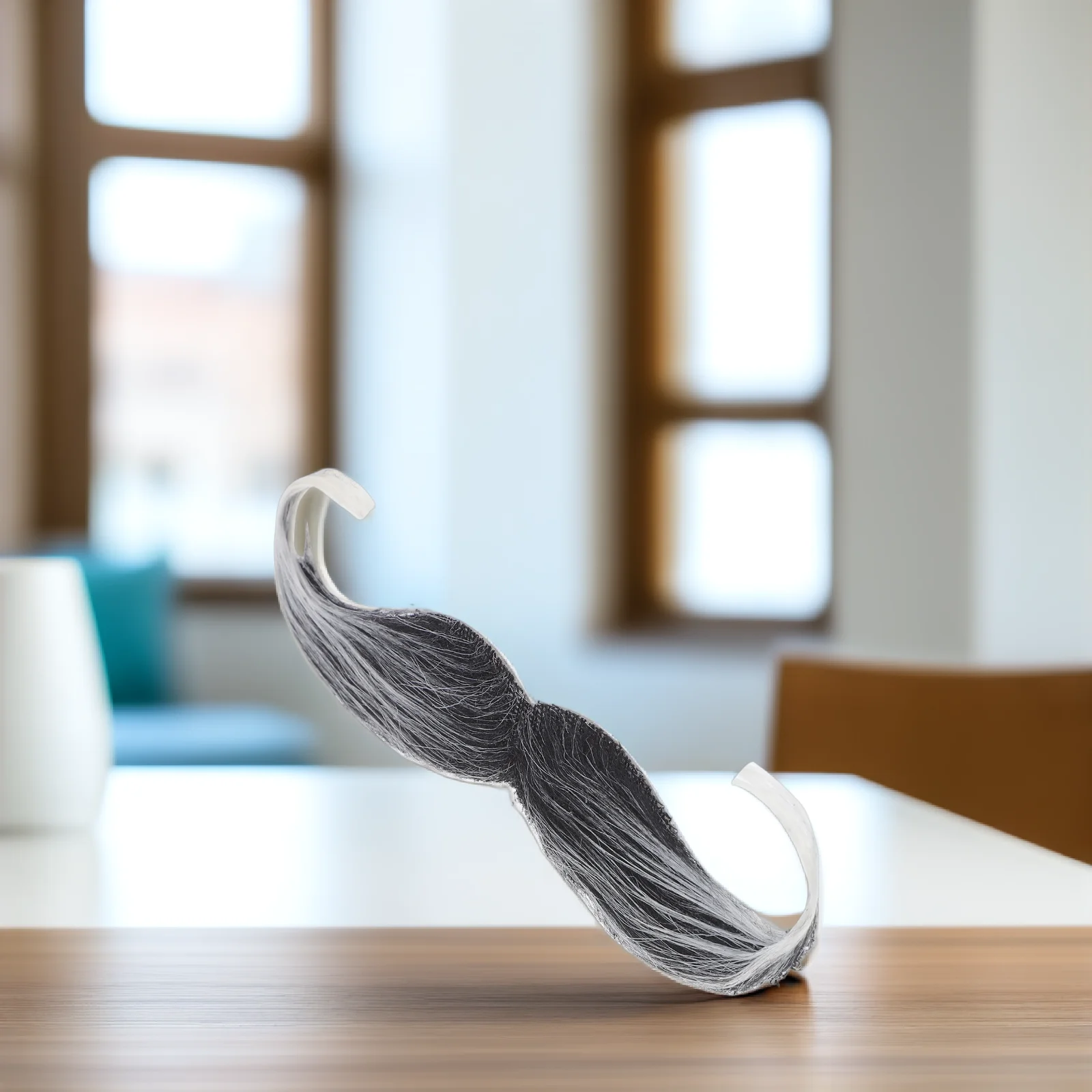 Realistic Mustache for Adult Men Fake Beard Set 2pcs Dress Up Costume Accessory for Halloween Santa Claus Party Cosplay Event