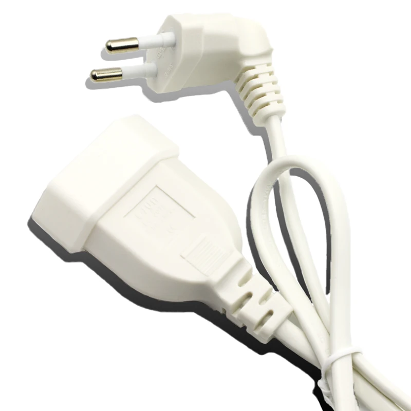 

0.6M European EU 2 Prong Male to Female Power Extension Cord 90 Degree Angled EU Power Cable Adapter for UPS PDU