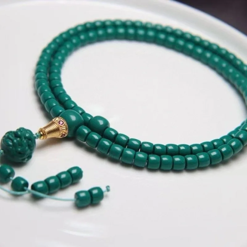 Hubei Hand String Turquoise High Porcelain Bracelet 108 Old Type Buddha Beads Single Circle Wenwan Optimized Necklace