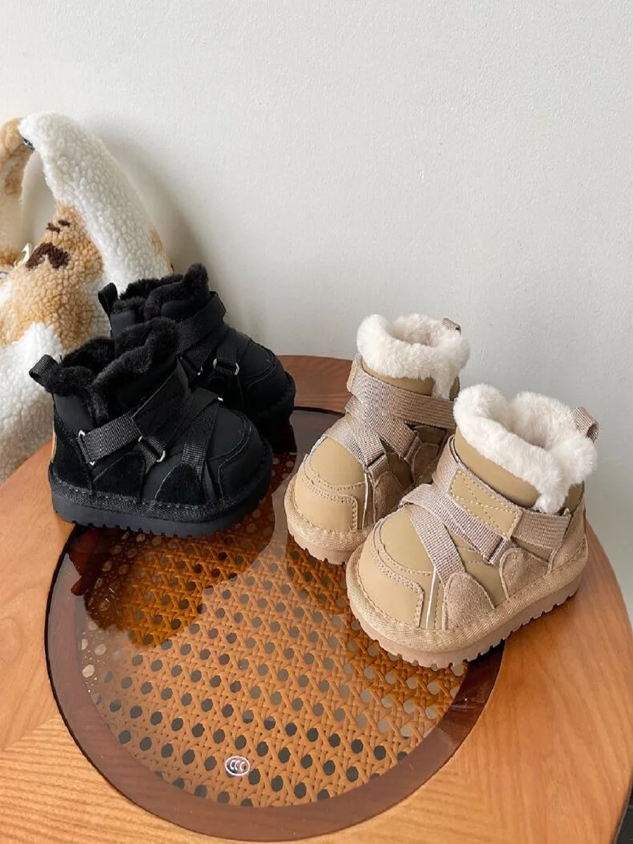 

Baby Snow Boots Warm Plush Girls' Short Boots Winter New Style 1-3 Year Old Boys Girls Fashionable Casual Cotton Boots Apricot B