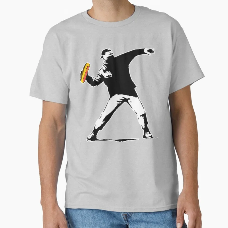 Banksy Inspired Washington Sandwich Guy 2025 Anti trump freedom Funny t shirt for man Large size Tops 100% cotton print Clothes