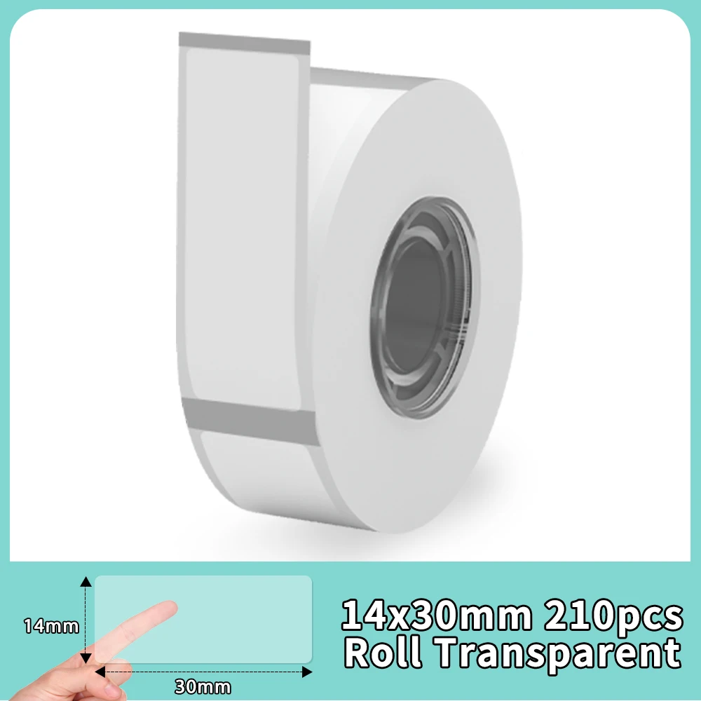 [3 rolls Get 50 off] Transparent Label Sticker Waterproof Thermal Label for Phomemo Q30 Q31 Q30S D30 Mini Thermal Label Printer