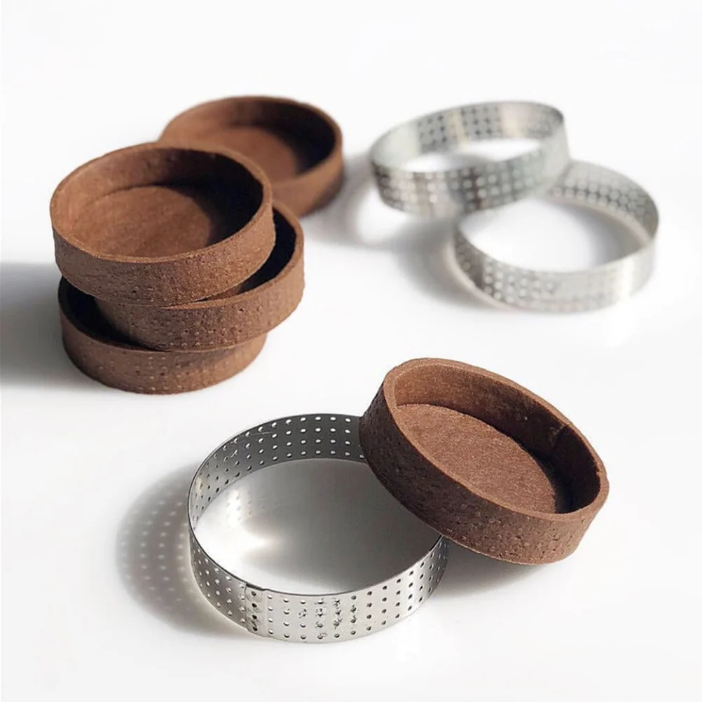 

1Pcs 8cm Stainless Steel Round Tart Ring Non-Stick Baking Tool for Tarts Cakes Quiches Easy Release Even Cooking