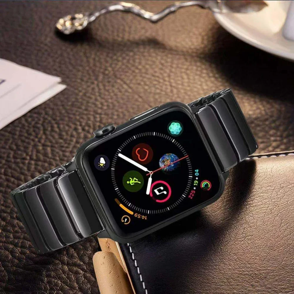 

Ceramic Watch Strap for Apple Watch Band 45mm 41mm 44mm 40mm 49mm 42mm 38mm Wristband iWatch Series Ultra 9 8 7 6 5 4 3 SE Strap