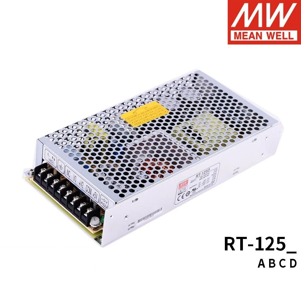 Taiwan MEAN WELL RT-125A RT-125B RT-125C RT-125D Triple Output switching power supply RT-125 Series MEAN WELL 3Years Warranty