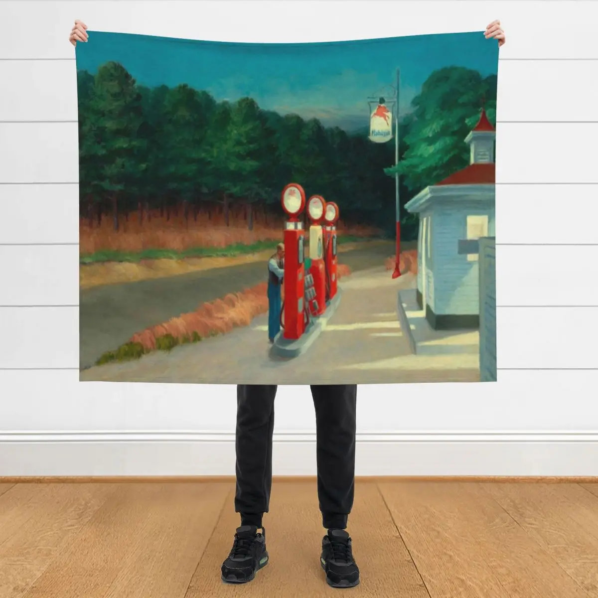 

Edward Hopper - Gas, Art reproduction Throw Blanket Cute Plaid Soft Plush Plaid bed plaid Sofas Blankets
