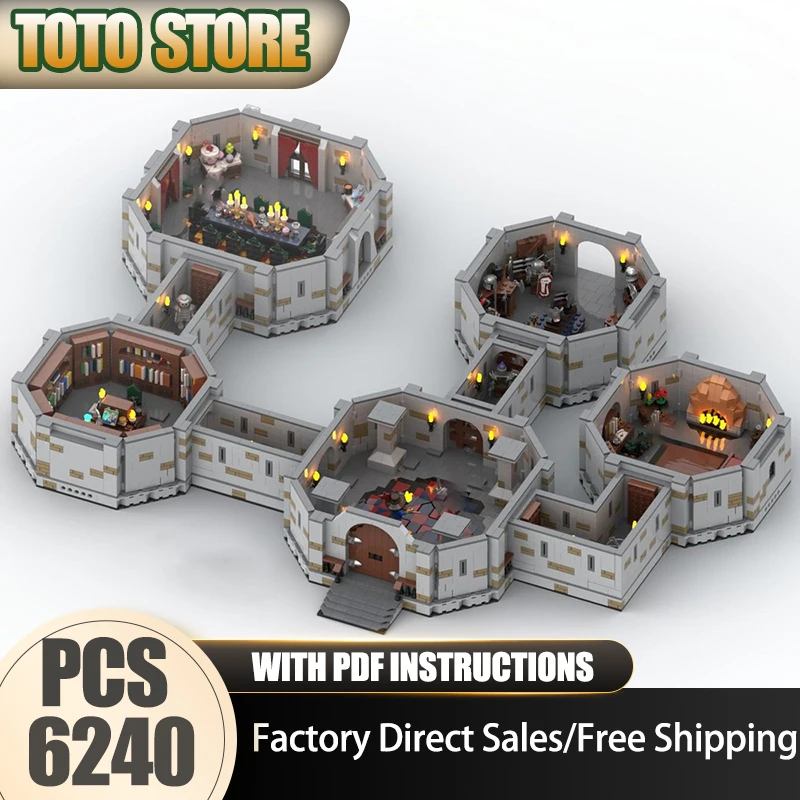 

Medieval Castle Model Moc Building Blocks Modular Castle Dungeon Sets 1-9 Model Technology Brick Assembly Construction Toy Gits
