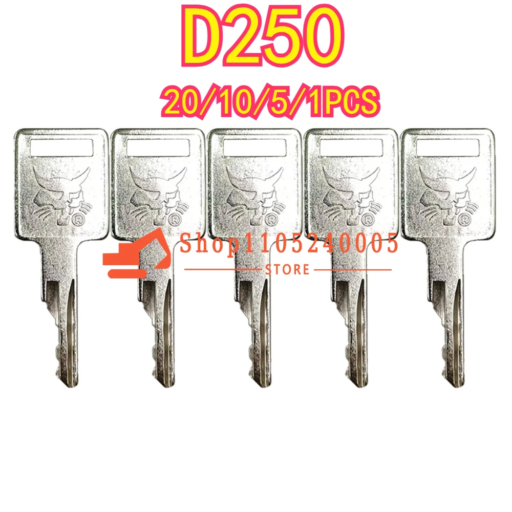 20/10/5/1PCS D250 New Ignition Keys for Skid Steer Loaders and Mini Excavators 6693241
