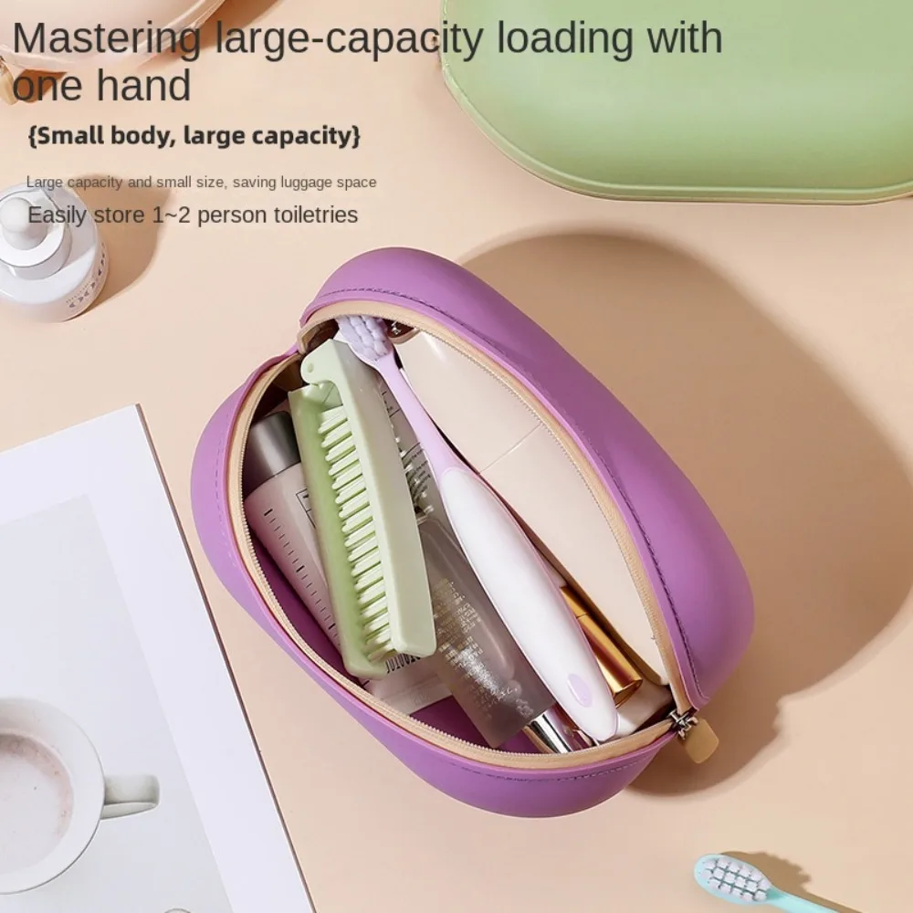 Neue Silikon-Kosmetiktasche, wasserdichte, tragbare Toilettentasche mit großem Fassungsvermögen für Geschäftsreisen, niedliche Make-up-Tasche – Detail 13