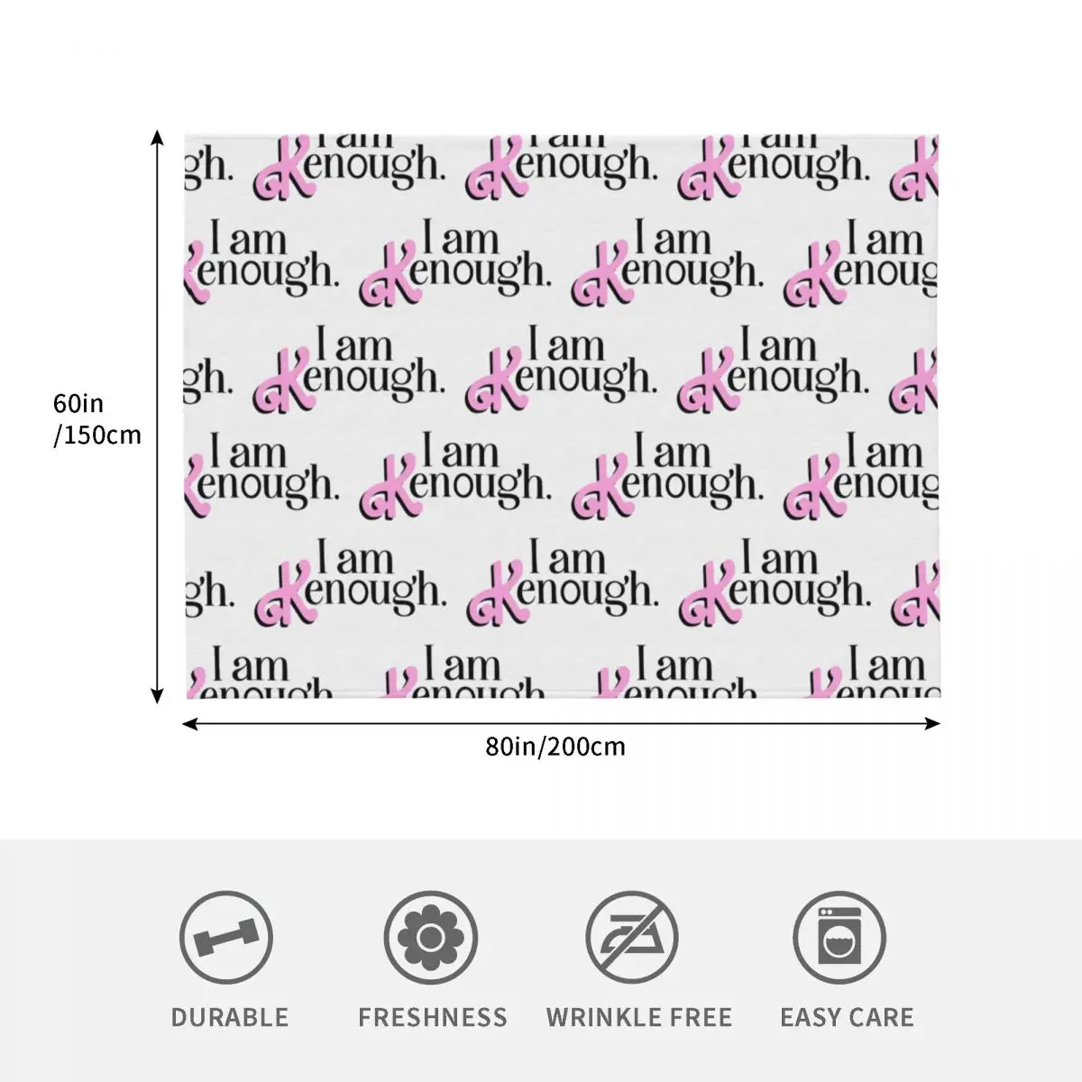 BAR-I Am Kenough-BIES بطانية رمي من الفلانيل لغرفة نوم الأريكة سجادة سرير رفيعة خفيفة الوزن