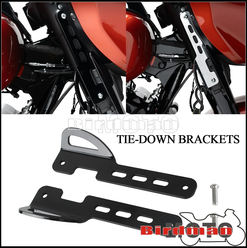 

Motorbike Tie Down Brackets Mount Kit Chrome Front Binding Tie-Down Brackets For Harley Road Glide FLTRXSE 2023 Steet Glide 2024
