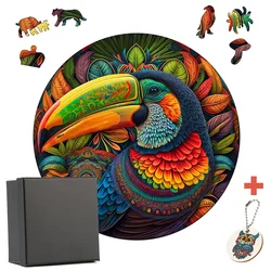 Popular Exquisite Animal Toucan Wooden Jigsaw Puzzle Adult Children's Puzzle Gift Unique Wooden DIY Crafts Family Puzzle Game