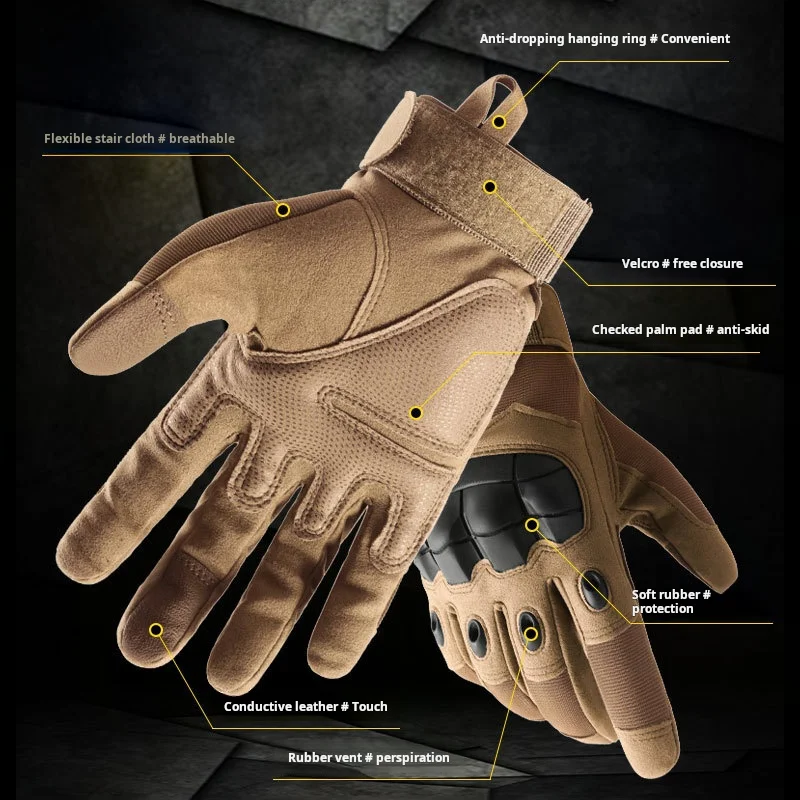 Z191 tactical gloves fully refer to outdoor mountaineering camping protection, wear-resistant and non-slip driving cycling glove