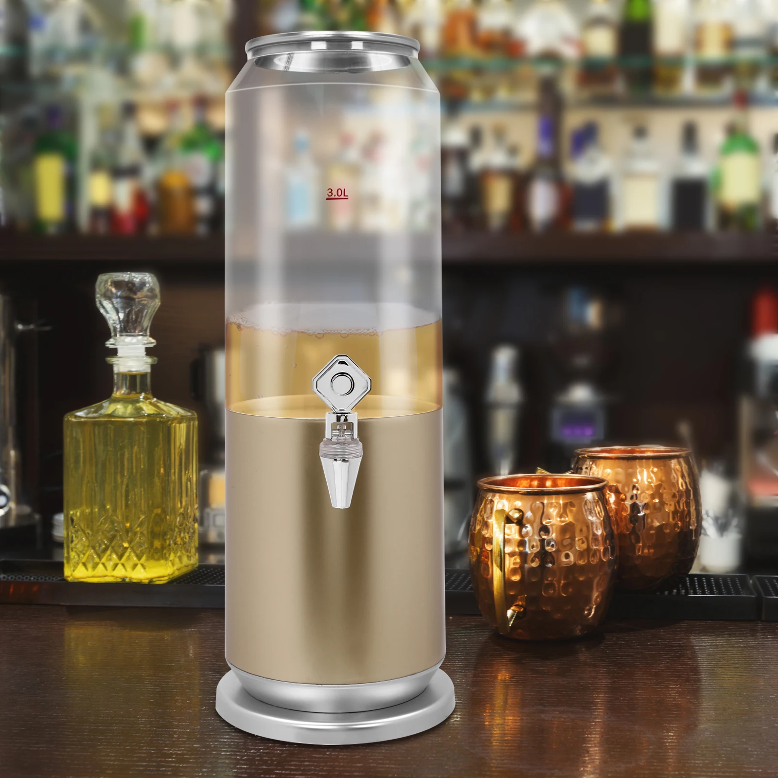 

3L/0.79gal Beer Tower Dispenser Holds 6 Pints of Beer with Spigot for Beverage Drink Wine Water Juice Margarita, Hot Chocolate