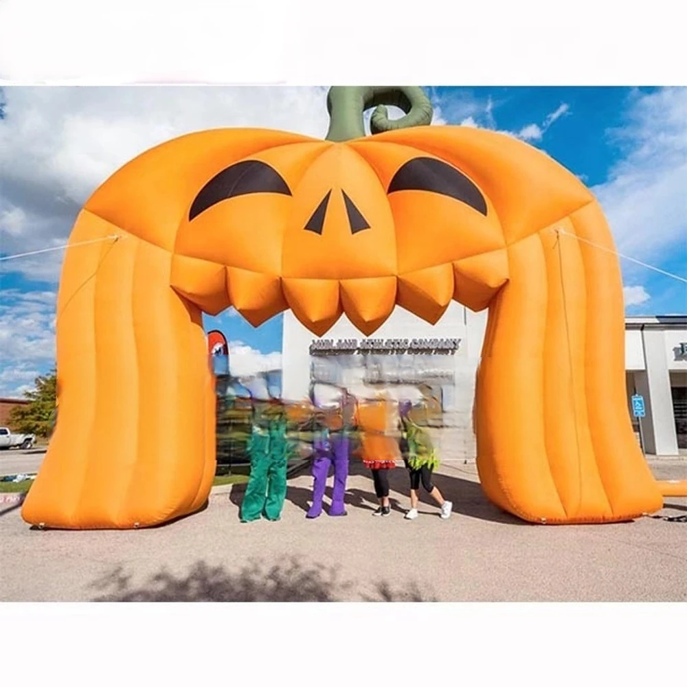 Pumpkin Arch Decoration 8x5m Large Inflatable  Inflatable Halloween Welcome Arch for sale Orange