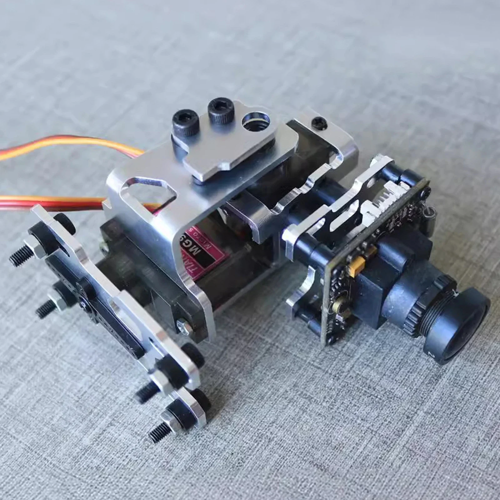 Cardán de Dron con cardán FPV de 2 ejes con 2 servos de Metal para cámaras de avión modelo aleación de aluminio