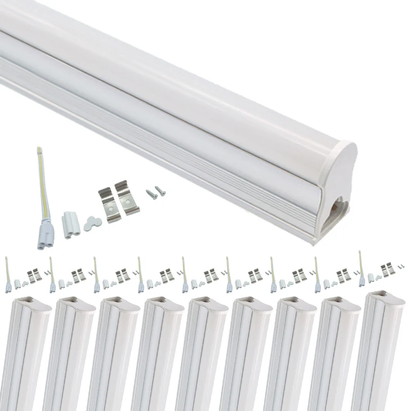 10 قطعة/الوحدة 4FT 120 سنتيمتر 20 واط 2200LM 30 واط 3200LM عالية الطاقة T5 المتكاملة Led أنبوب تركيبات الإضاءة الداخلية لمصنع المستودعات المنزلية