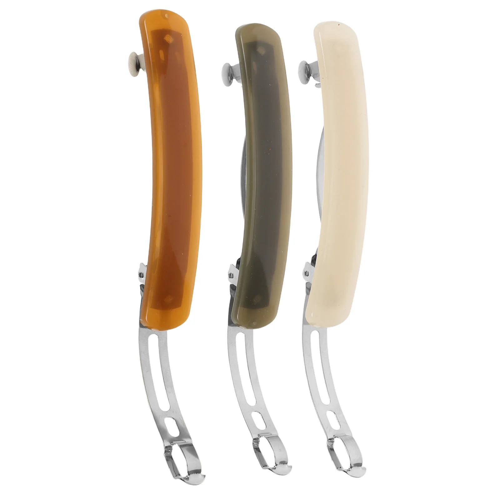 

3pcs Hair Clips For Women Thick Hair Ponytail Holder French Style Minimalist Vintage Headpiece Spring Clamp Bridal Party