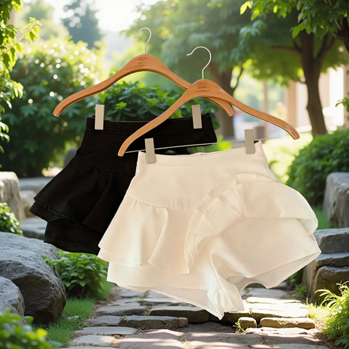 Gonna con orlo in pizzo bianco Gonna da donna primavera estate di piccole dimensioni Versatile soffice a vita alta che dimagrisce gonna a trapezio asimmetrica