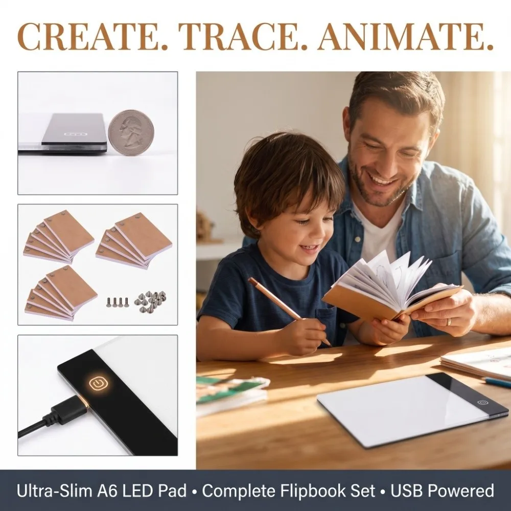 A6 Compact LED Light Pad Ultra Thin USB Powered Drawing Light Box High Transmittance Dimmable Brightness Sketch Tracing Tablet