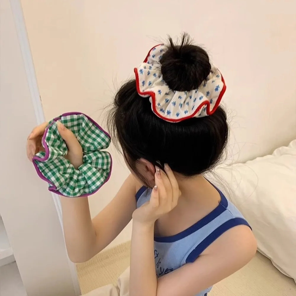 1/2pcs Floral Hair Small Fresh Style Forest Tie Color Design Soft Leather Snag-Free Fabric Hair Accessories Women's Hair Tie