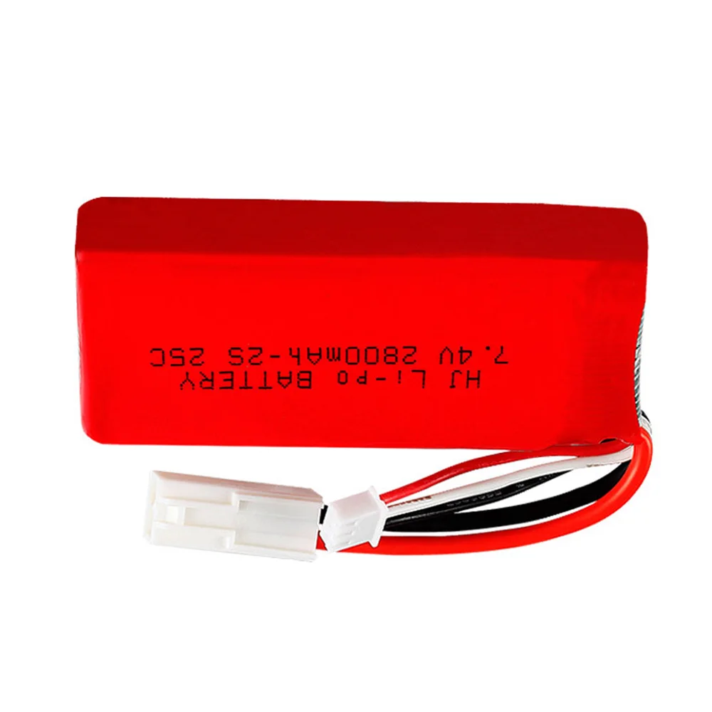 Upgraded 7.4V 2800mAh 2S 25C Replacement Lipo Battery EL-2P Plug for Feilun FT009 RC Boat Spare Parts 7.4V High Capacity battery