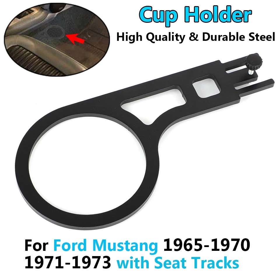 Black Cup Holder Cupholder For Ford Mustang with Seat Tracks 1965-1970 1971-1973 1972