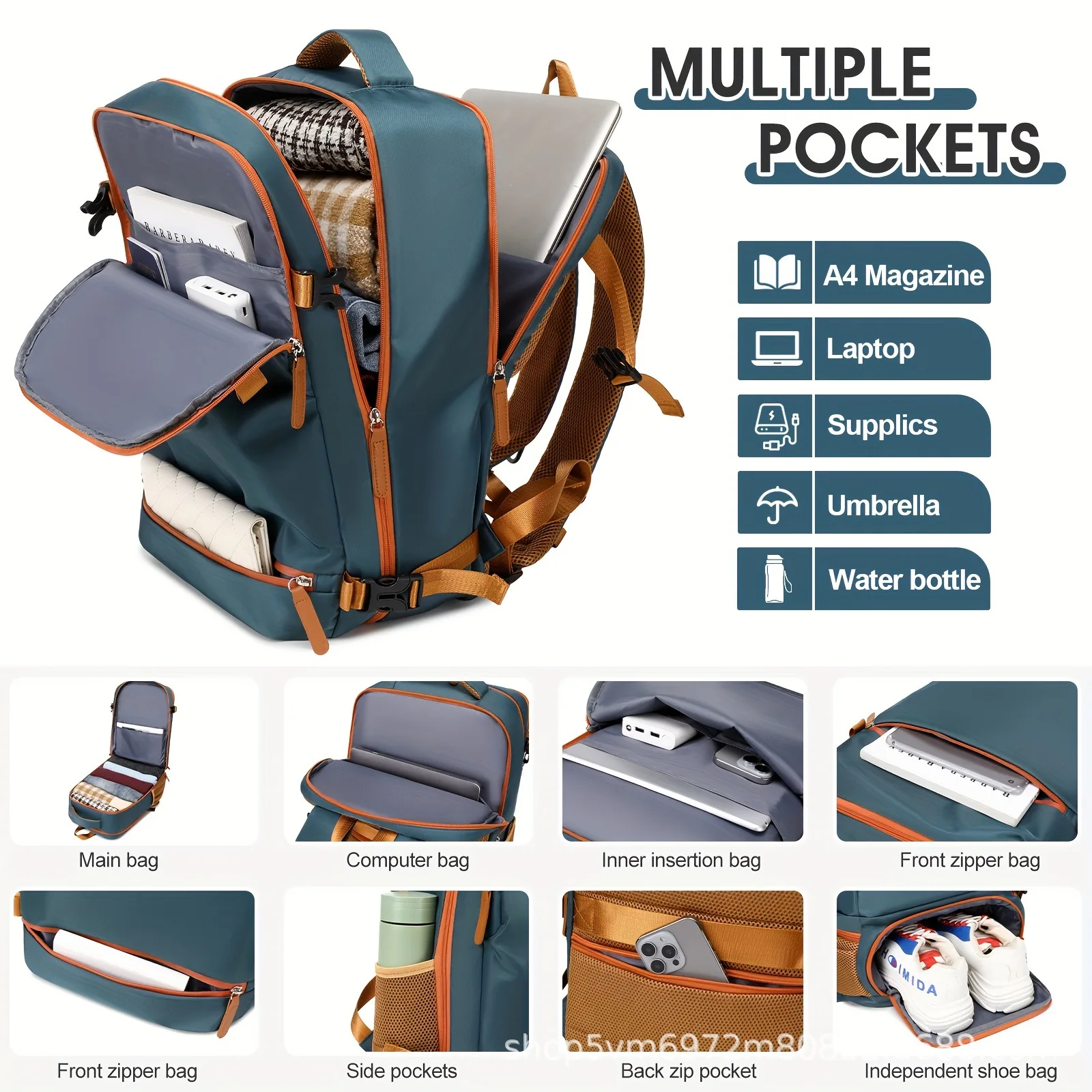 Multifunctional Laptop Backpack for Women Large Capacity Business Travel Bag Work School Backpack