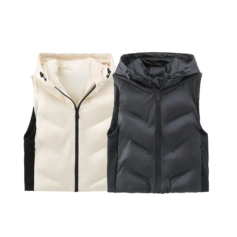 

DiYiG WOMAN 2024, осенняя новая модная повседневная куртка с капюшоном и хлопковой подкладкой, жилет, клейкий топ для рукоделия, верхняя одежда Mujer