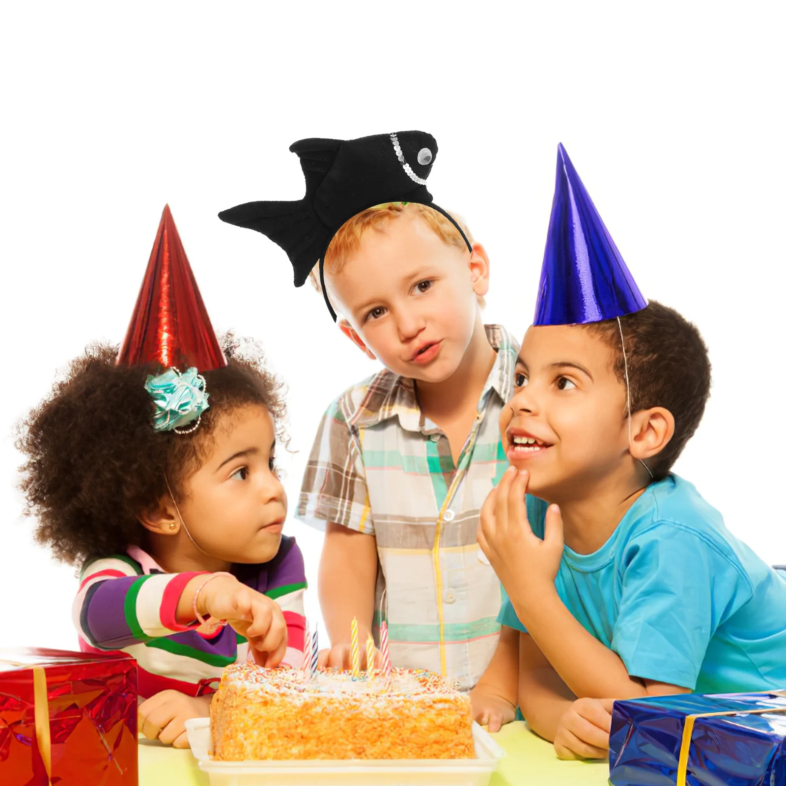 Goldfish Headband for Kids Ocean Themed Party Accessory 3D Fish Shaped Hair Hoop Festival Costume Performance Creative