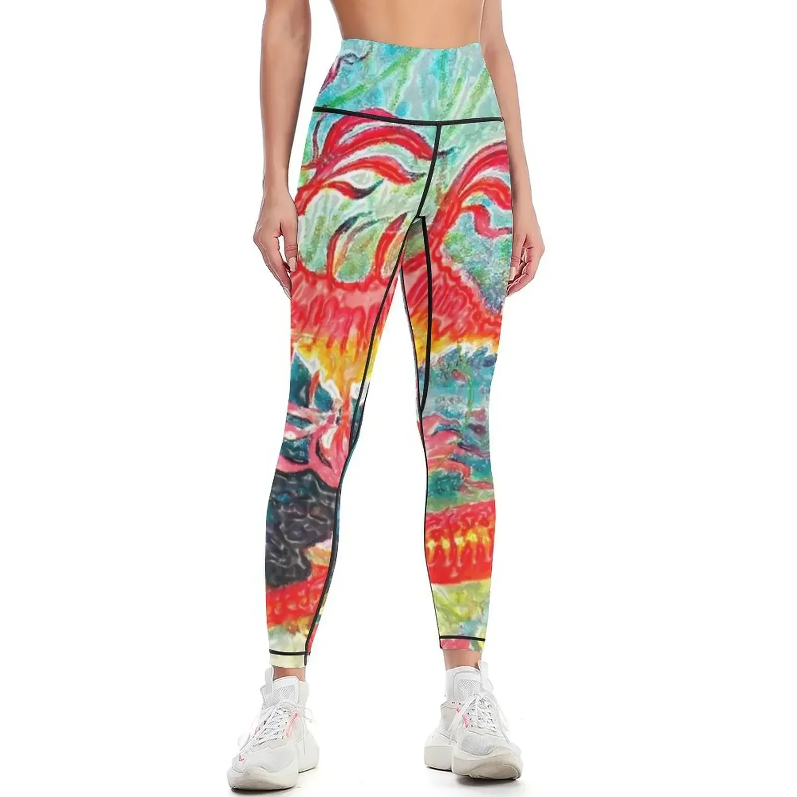 

red seahorses Leggings legings for fitness joggers for Fitness woman gym's sportswear Womens Leggings