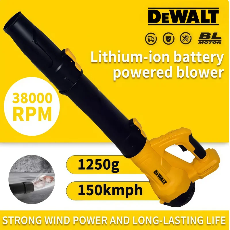 

Беспроводная воздуходувка DEWALT для аккумуляторов 18-20В, 38000 об/мин, бесщеточная, ручная, турбо-воздуходувка для листьев, электроинструмент