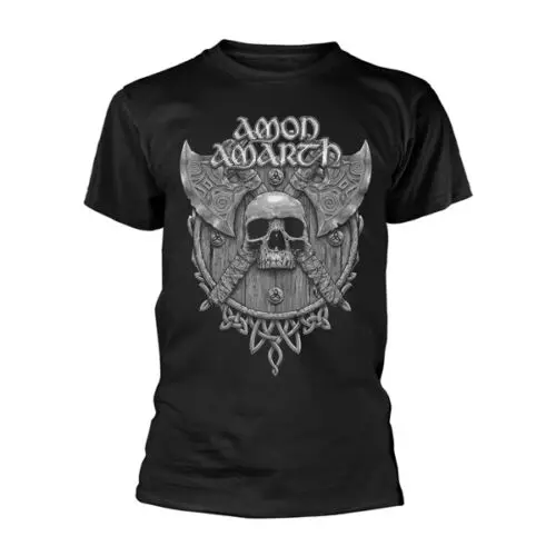 AMON AMARTH GREY SKULL T-SHIRT, FRONT & BACK PRINT  High Quality 100%Cotton Short Sleeve