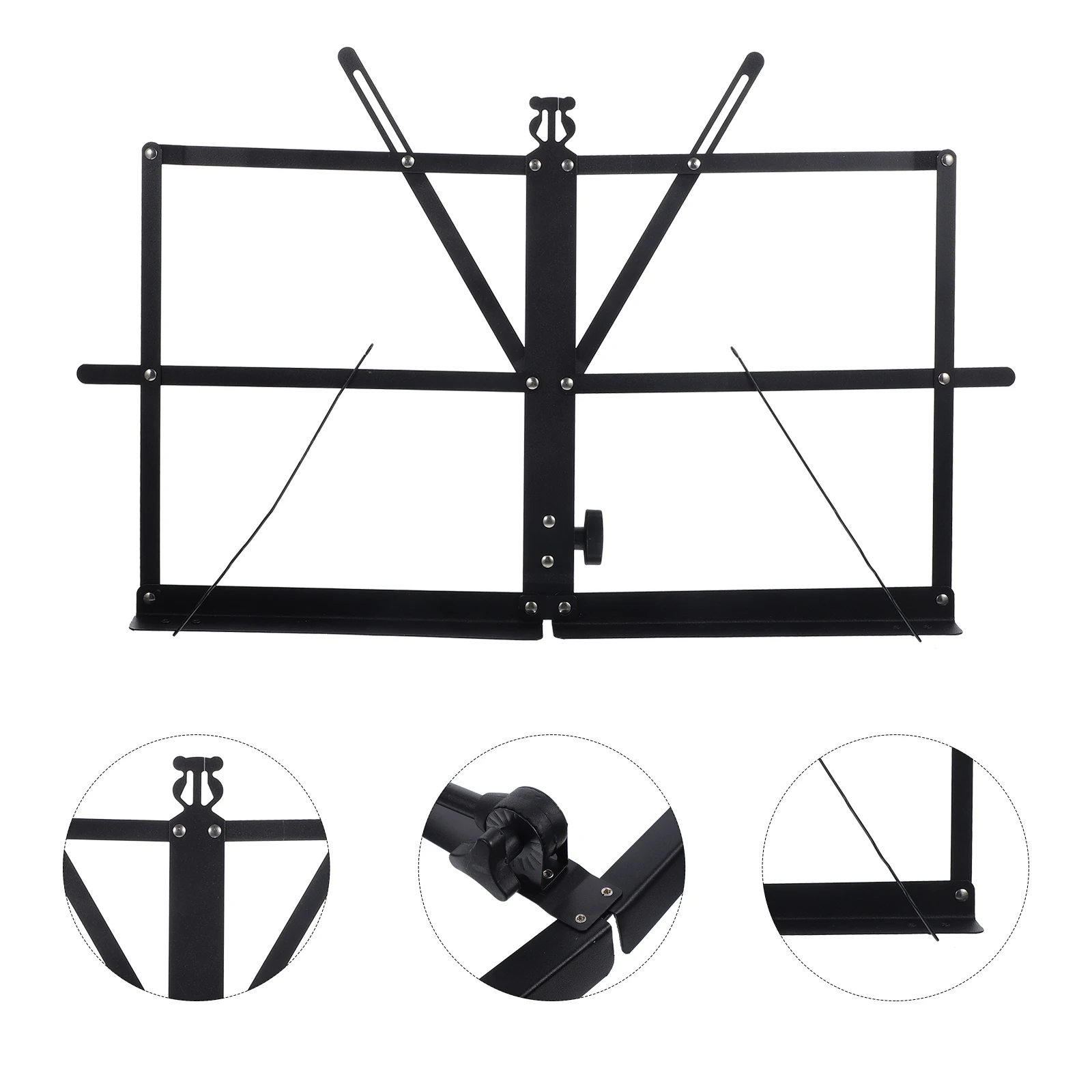 

Foldable Music Sheet Tripod Stand Portable Music Score Holder Folding Support Rack Musical Instrument Accessories