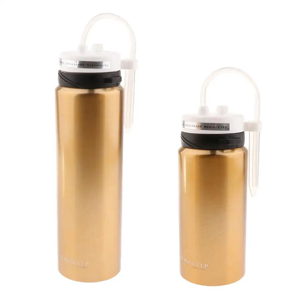 Spill Proof Adult Sippy Cup Insulated Stainless Steel Caregiver Aid No Leak for Elderly Disabled Patient Use