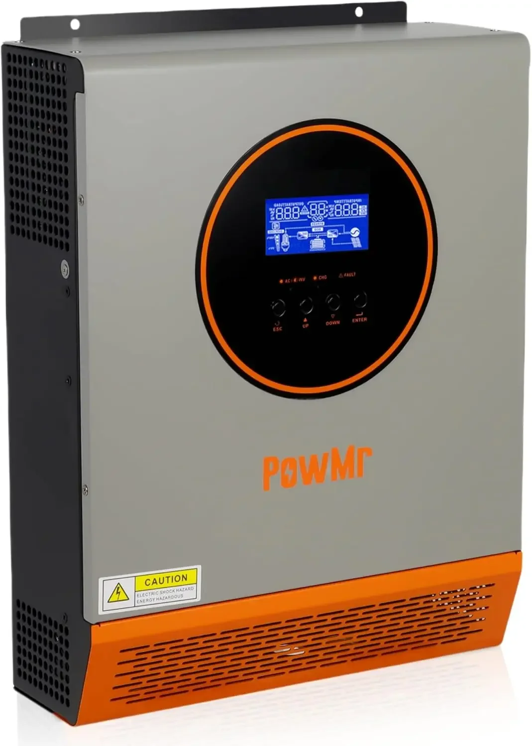 2400W Solar Inverter, 24VDC to 110V/120VAC, Pure Sine Wave with 50A PWM Charge Controller, for Homes, RV, Hybrid Inverter for 24