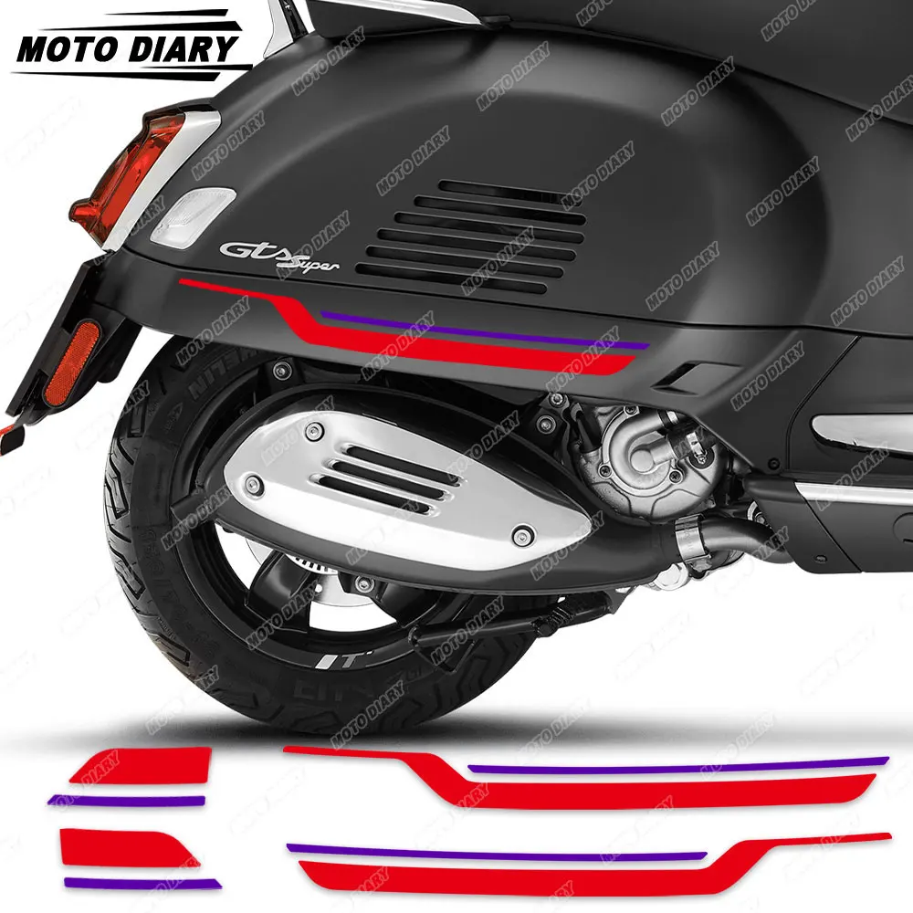 For Vespa GTS 125 250 300 Super GTV 250 GTV 300 GTS250 GTS300 GTV300 GTV300 Scooter Sticker Set Side Body Decals Waterproof